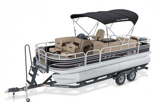 pontoon  boat 2022 SunTracker Fishin'Barge 20 Exclusive Auto Marine fishing boat power boat outboard motor