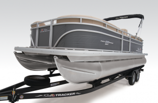 pontoon boat, 2024 Sun Tracker Party Barge 22 DLX, power boat, outboard motors, Mercury Marine