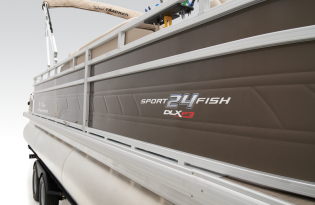 pontoon boat, 2024 Sun Tracker SportFish 24 XP3, fishing pontoon, outboard motor, power boat, Mercury Marine