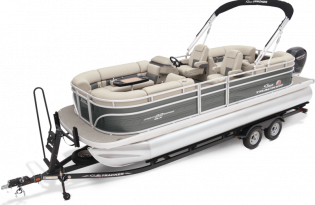 pontoon boat, 2024 Sun Tracker Party Barge 22 DLX, power boat, outboard motors, Mercury Marine