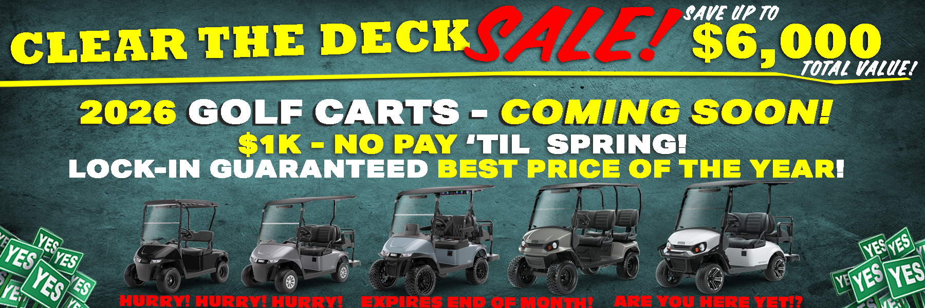 Clear the Deck - Golf Carts